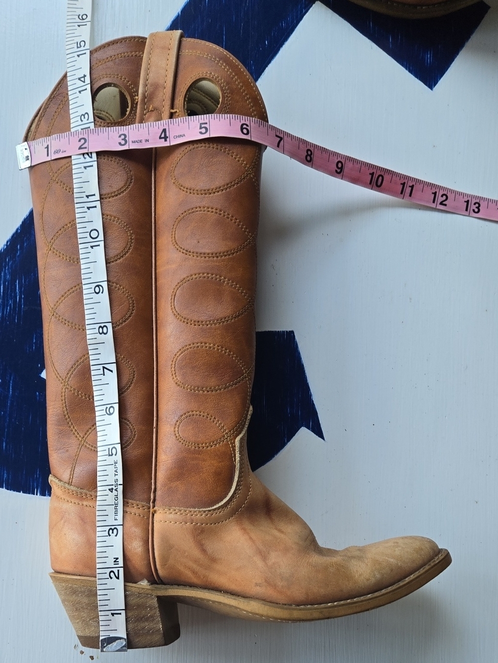 Acme Vintage Camel Tan Western Boot Size Women's 6A - Picture 14 of 16